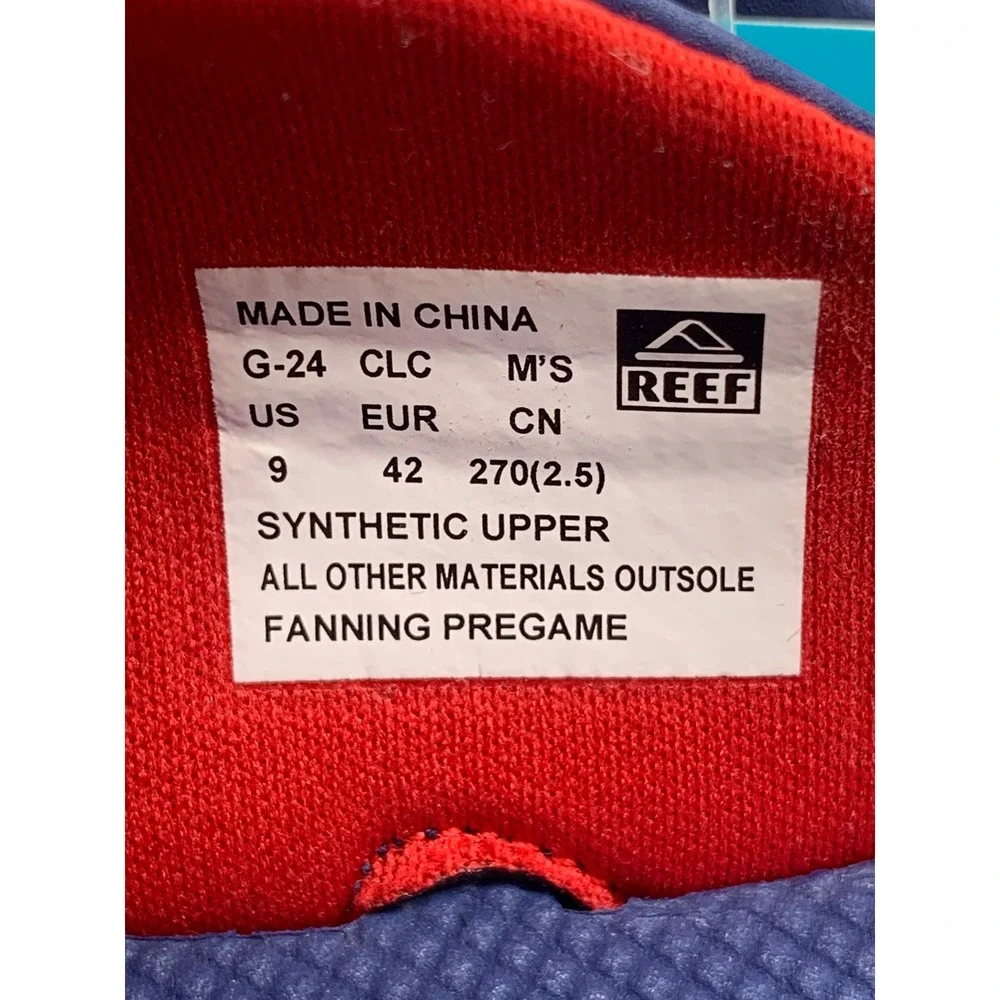 Reef Fanning Pregame Navy Red White Flip Flops CI9038 Men's Sz 9
